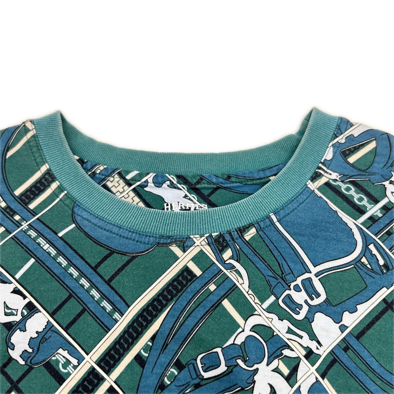 Hermes Green en Desordre Et Chaines T-Shirt 36 — view 3