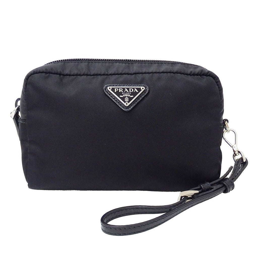 Prada Pouch Nylon Black Makeup Case Simple
