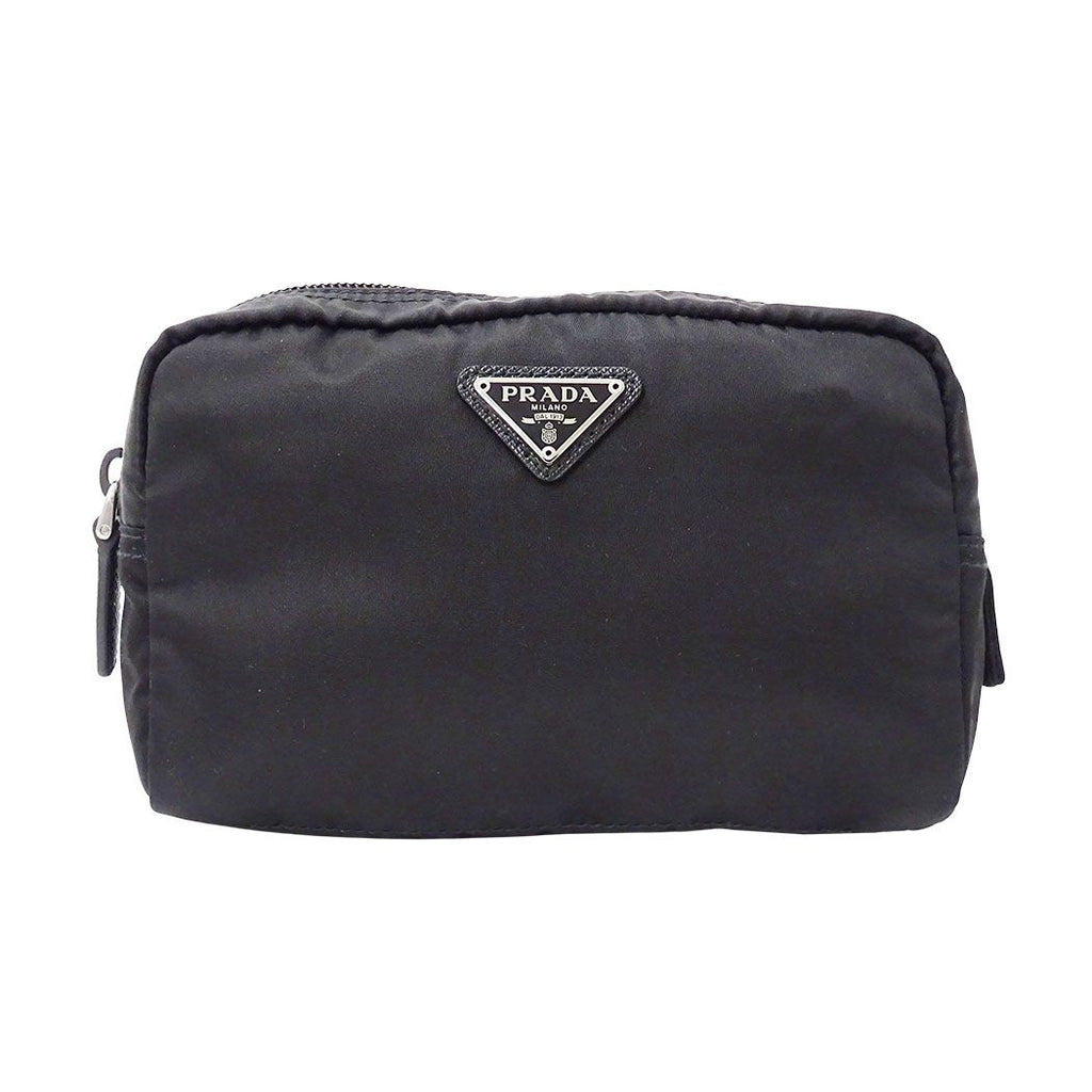 Prada Pouch Nylon Black Makeup Case Simple Daily