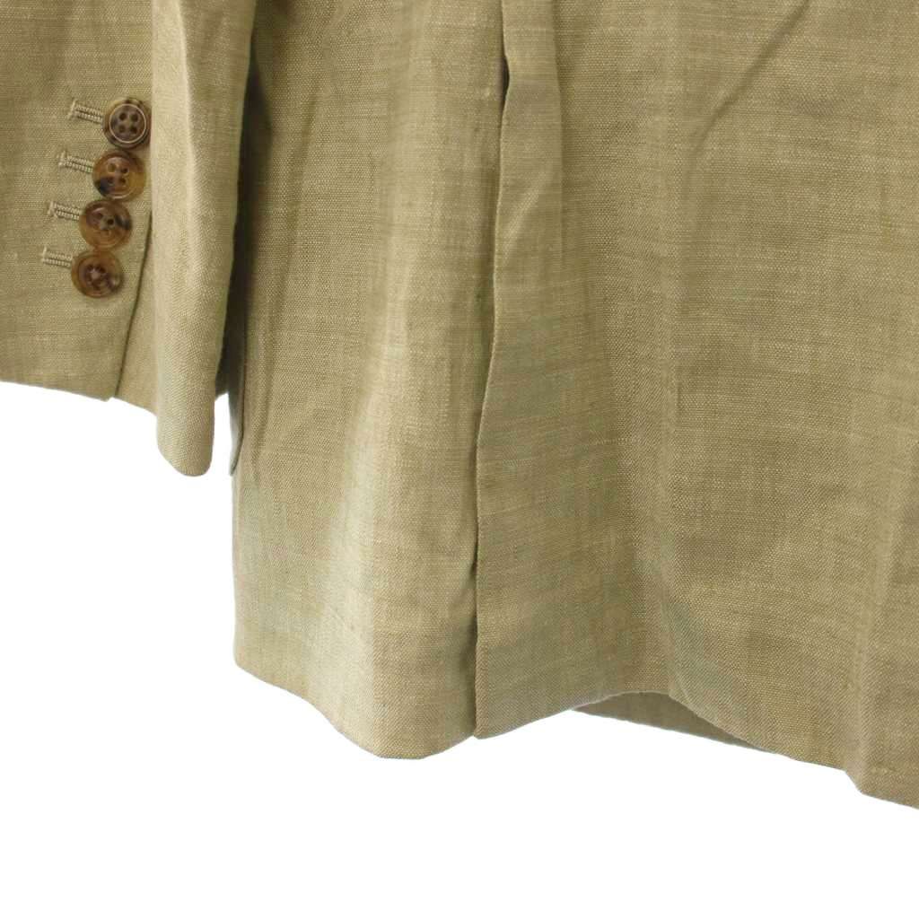 Hermes Tailored Jacket Linen Single Unlined 52 Beige TK — view 6