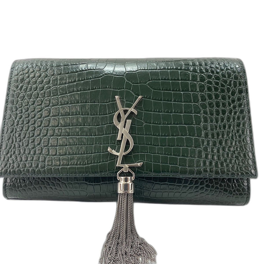 Saint Laurent Shoulder Bag Kate Fringe Croco — view 2