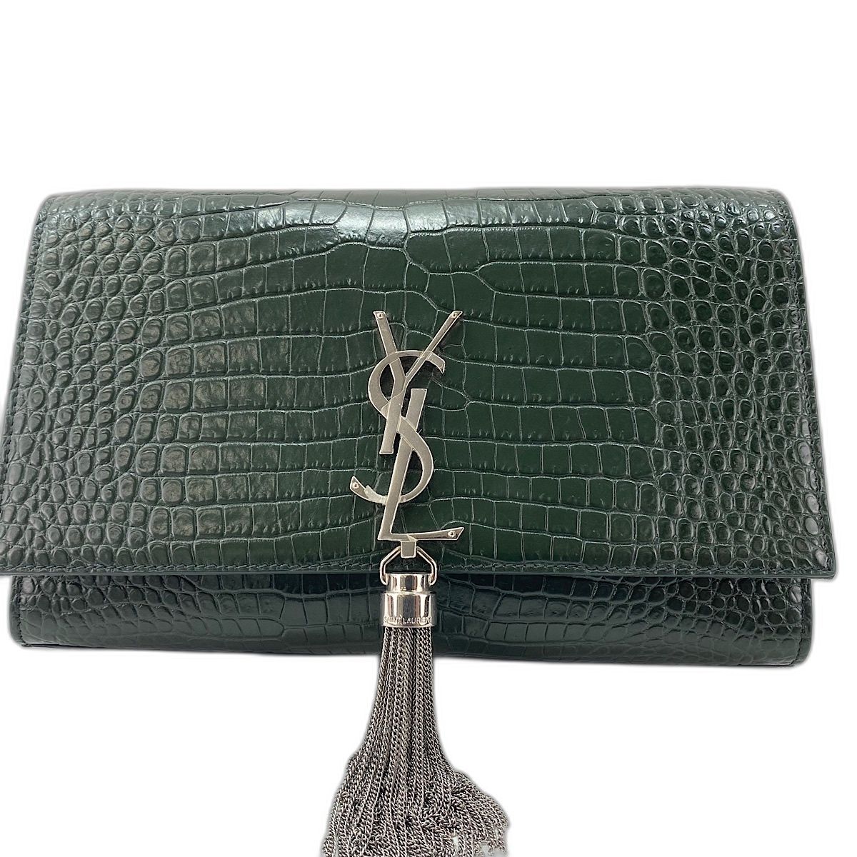 Saint Laurent Shoulder Bag Kate Fringe Croco — view 2