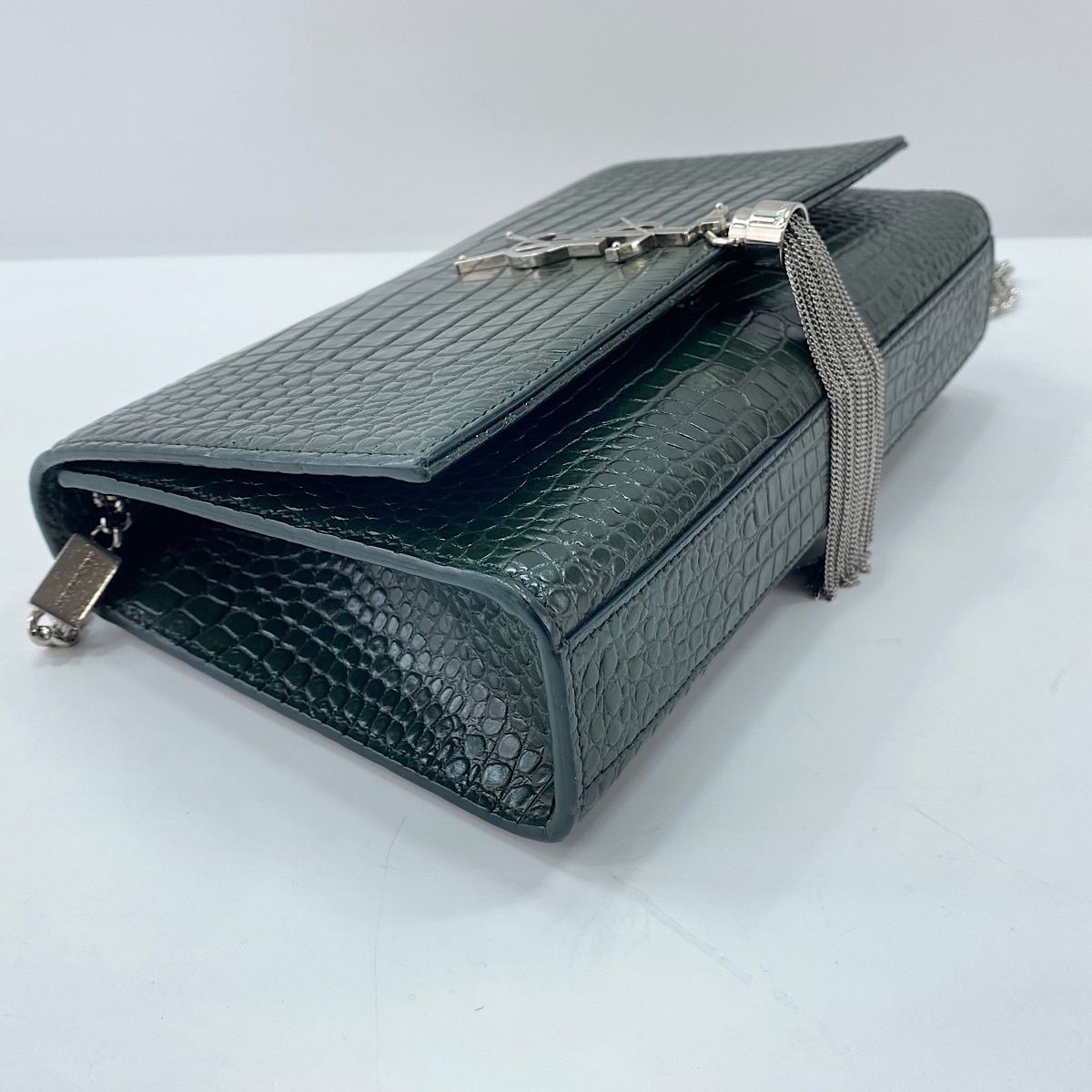Saint Laurent Shoulder Bag Kate Fringe Croco — view 8