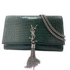 Saint Laurent Shoulder Bag Kate Fringe Croco