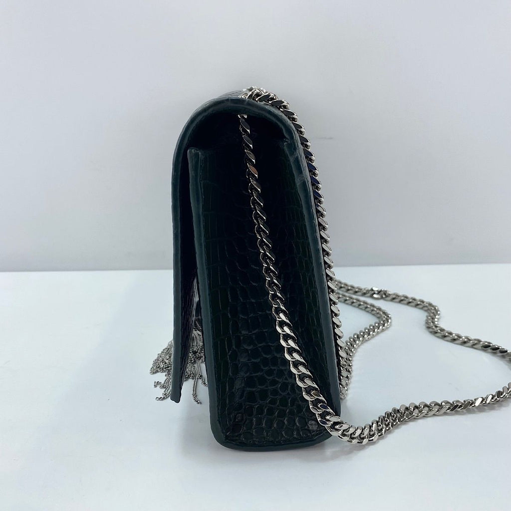 Saint Laurent Shoulder Bag Kate Fringe Croco — view 5