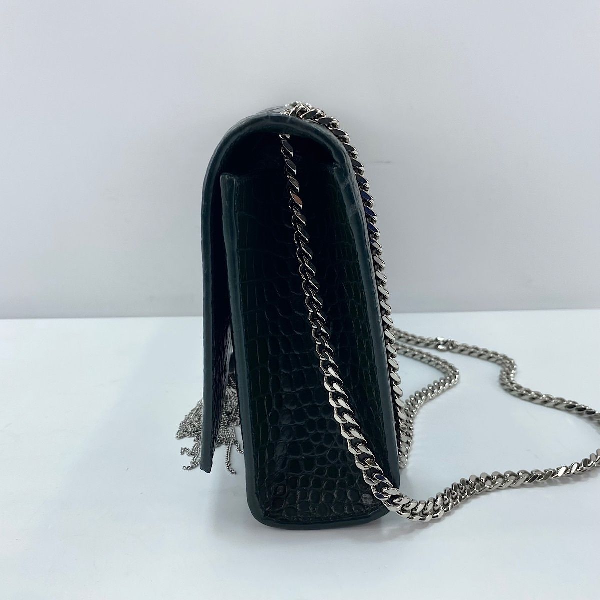 Saint Laurent Shoulder Bag Kate Fringe Croco — view 5
