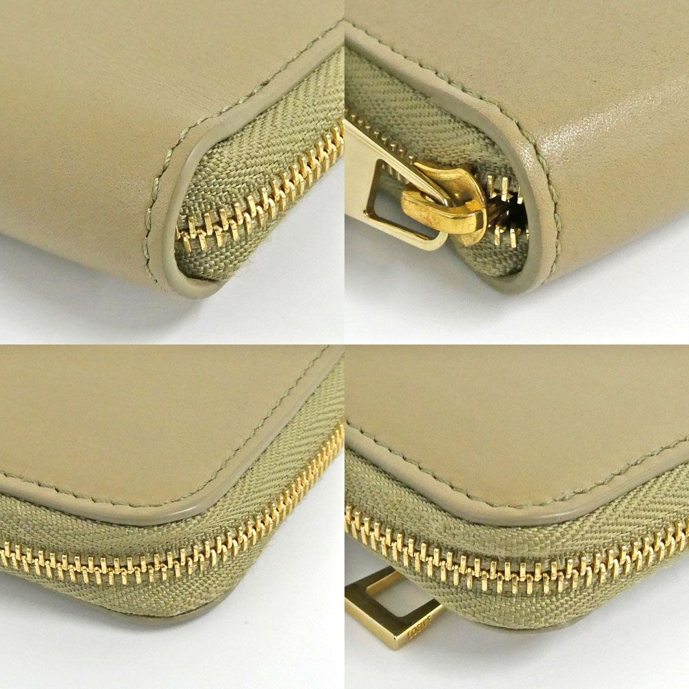 Loewe Knot Compact Zip Wallet Leather Beige Lime Green — view 7