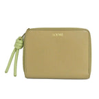 Loewe Knot Compact Zip Wallet Leather Beige Lime Green