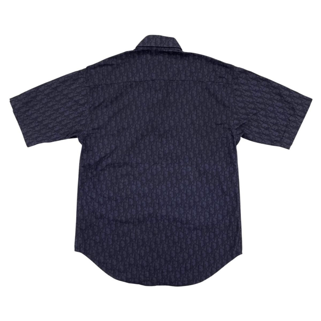 Dior Homme Short Sleeve Shirt Oblique 38 Cotton Logo Navy — view 2