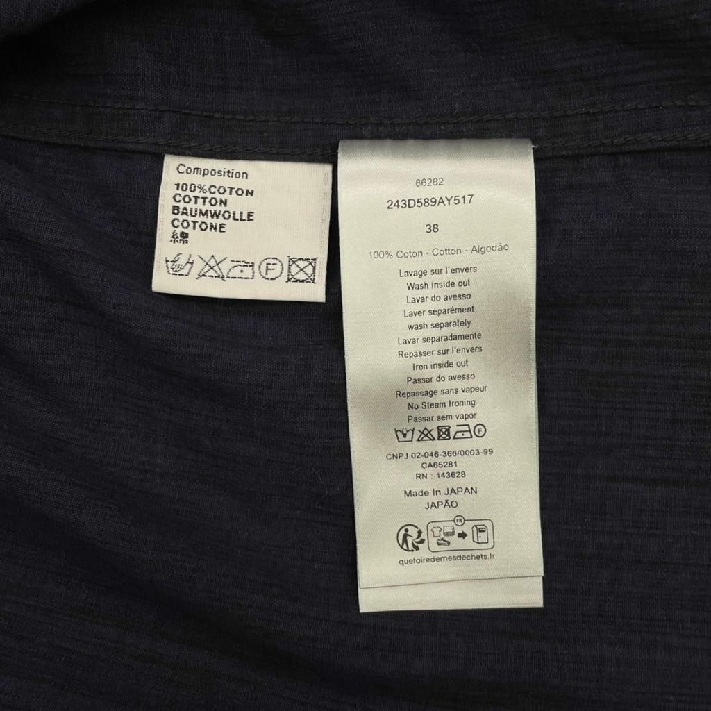 Dior Homme Short Sleeve Shirt Oblique 38 Cotton Logo Navy — view 8