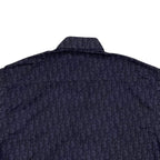 Dior Homme Short Sleeve Shirt Oblique 38 Cotton Logo Navy — view 5