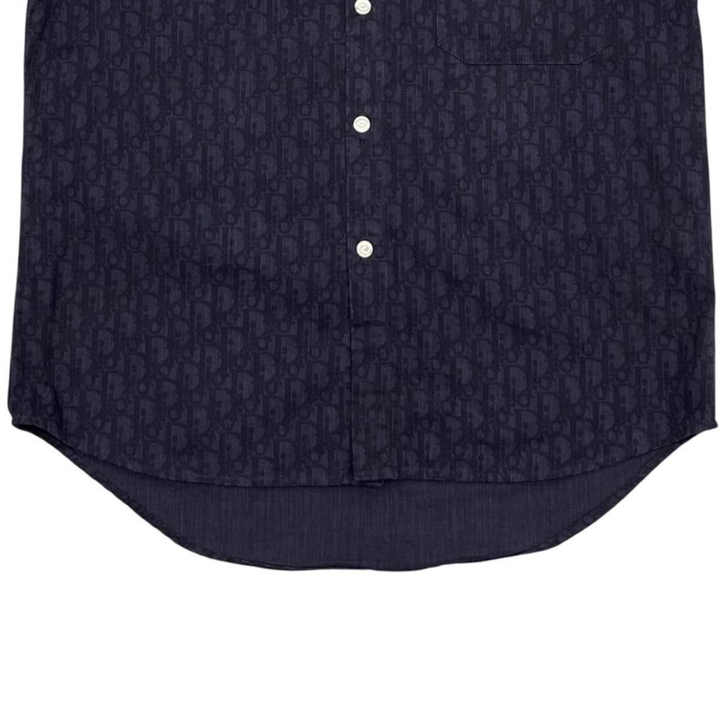 Dior Homme Short Sleeve Shirt Oblique 38 Cotton Logo Navy — view 4