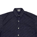 Dior Homme Short Sleeve Shirt Oblique 38 Cotton Logo Navy — view 3