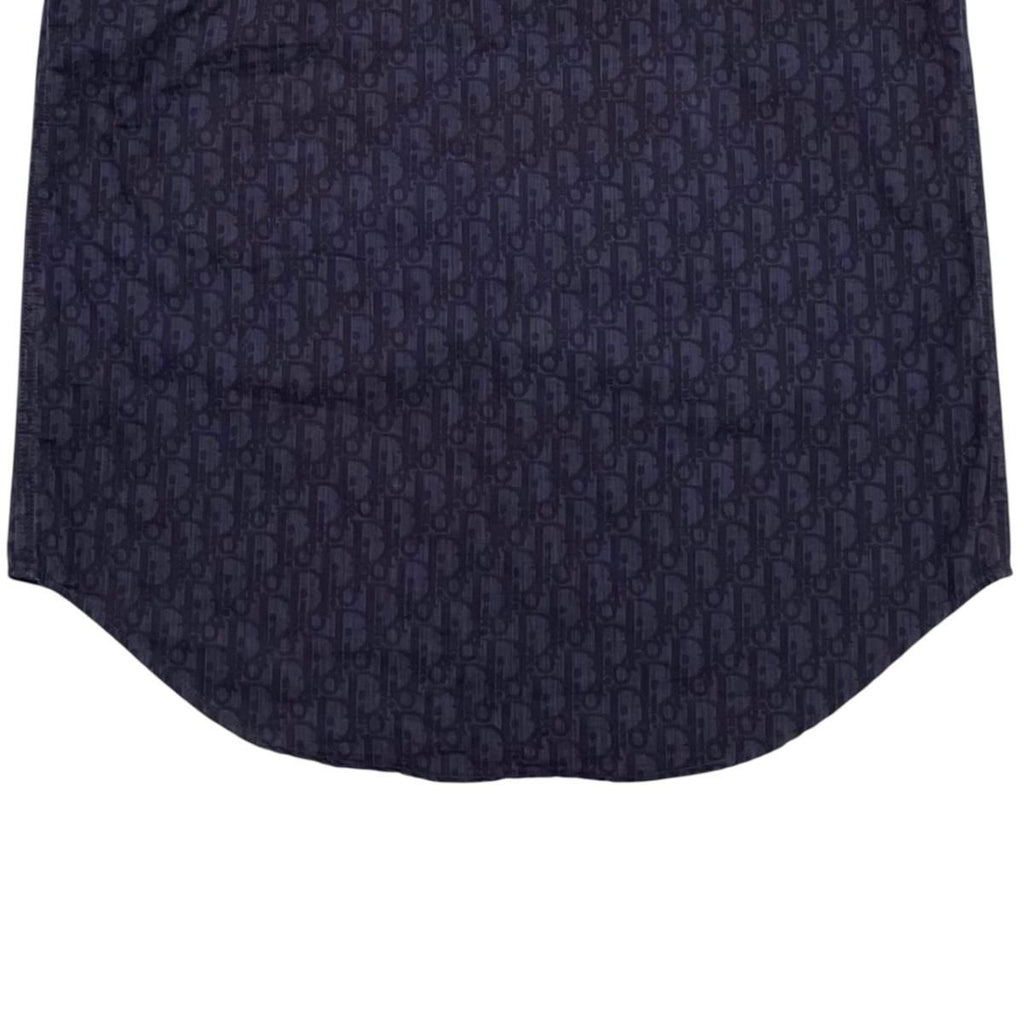 Dior Homme Short Sleeve Shirt Oblique 38 Cotton Logo Navy — view 6