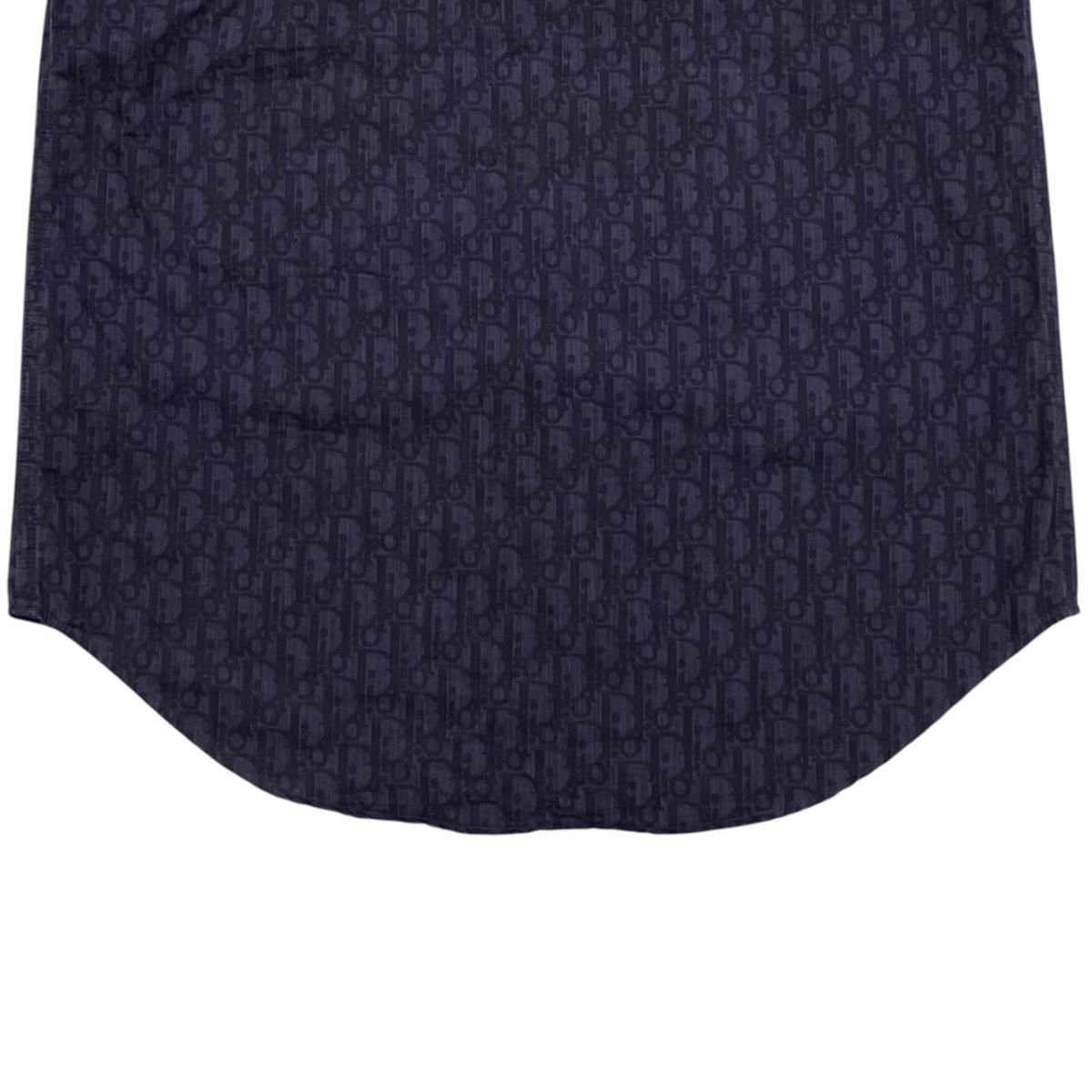 Dior Homme Short Sleeve Shirt Oblique 38 Cotton Logo Navy — view 6
