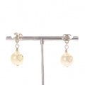 Chanel CC Logo Pearl Earrings for Both Ears Gold