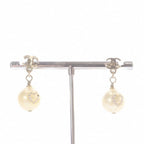 Chanel CC Logo Pearl Earrings for Both Ears Gold