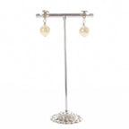 Chanel CC Logo Pearl Earrings for Both Ears Gold — view 2