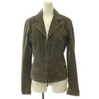 Chanel Denim Jacket Double Zip Cotton 38 Dark Gray HS