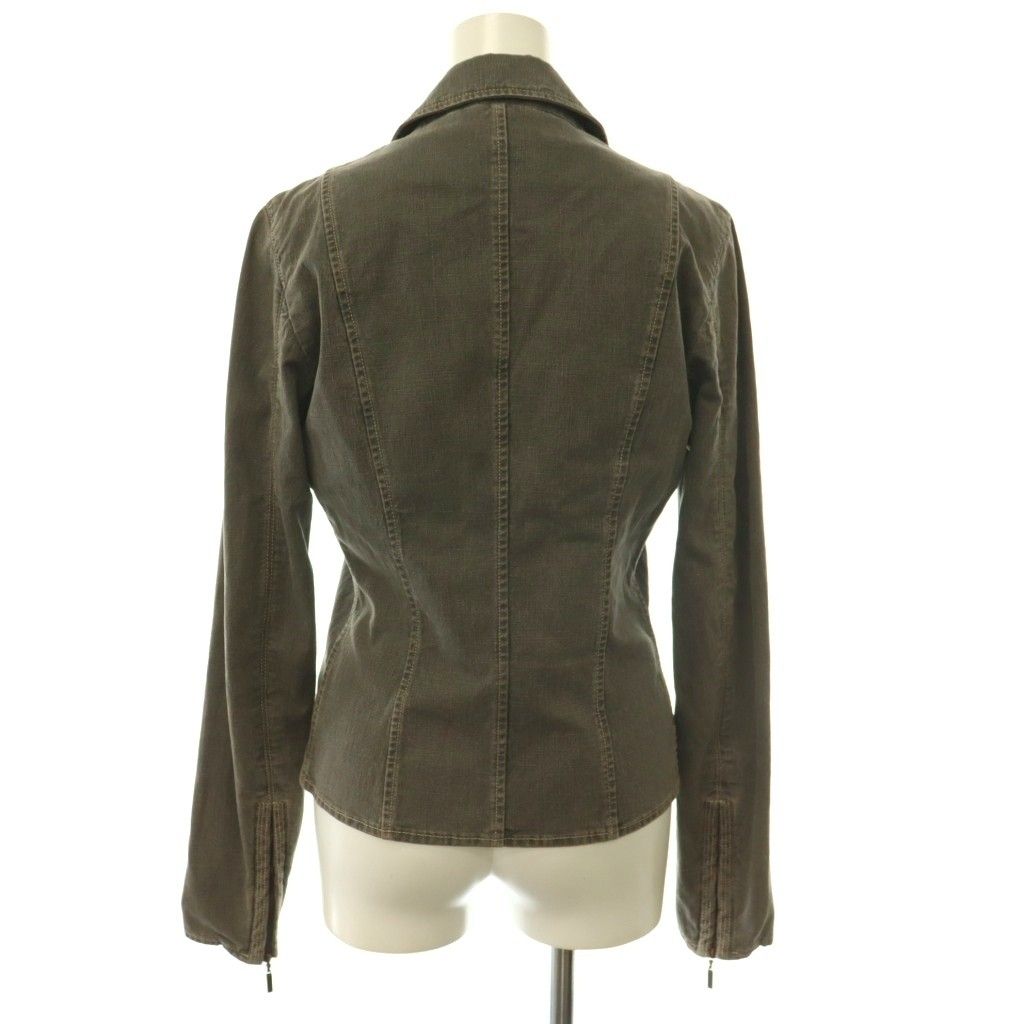 Chanel Denim Jacket Double Zip Cotton 38 Dark Gray HS — view 2
