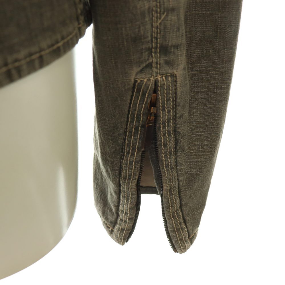 Chanel Denim Jacket Double Zip Cotton 38 Dark Gray HS — view 7