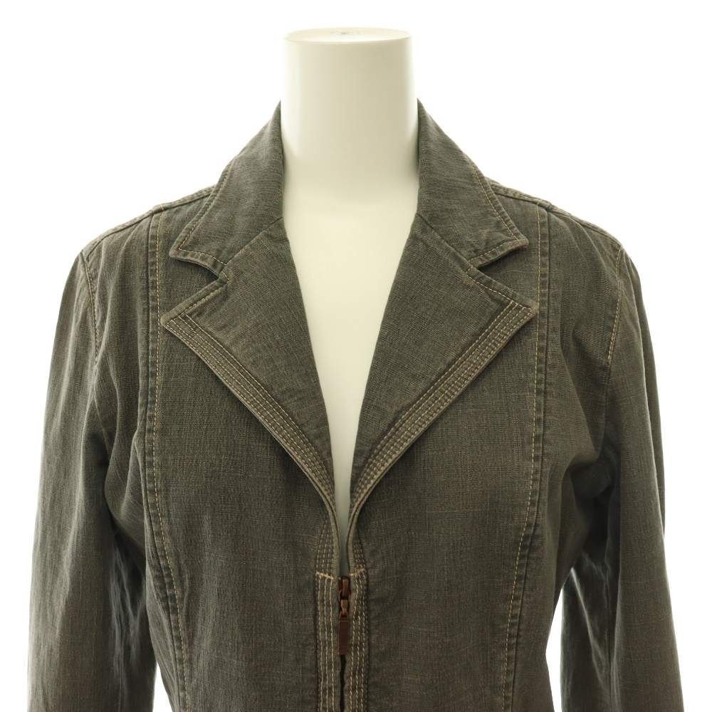 Chanel Denim Jacket Double Zip Cotton 38 Dark Gray HS — view 5