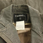 Chanel Denim Jacket Double Zip Cotton 38 Dark Gray HS — view 8