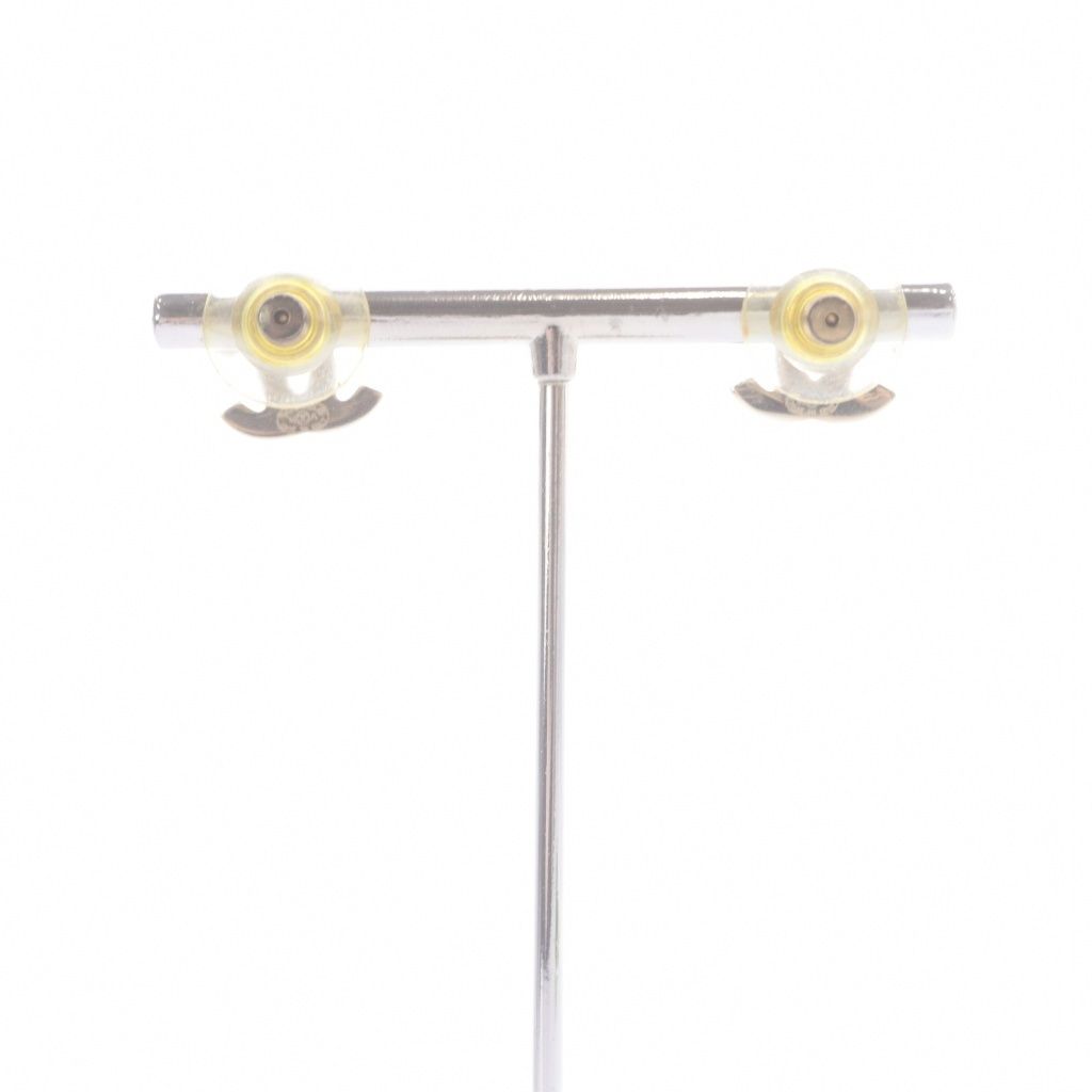 Chanel Rhinestone CC Logo Earrings Gold — view 4