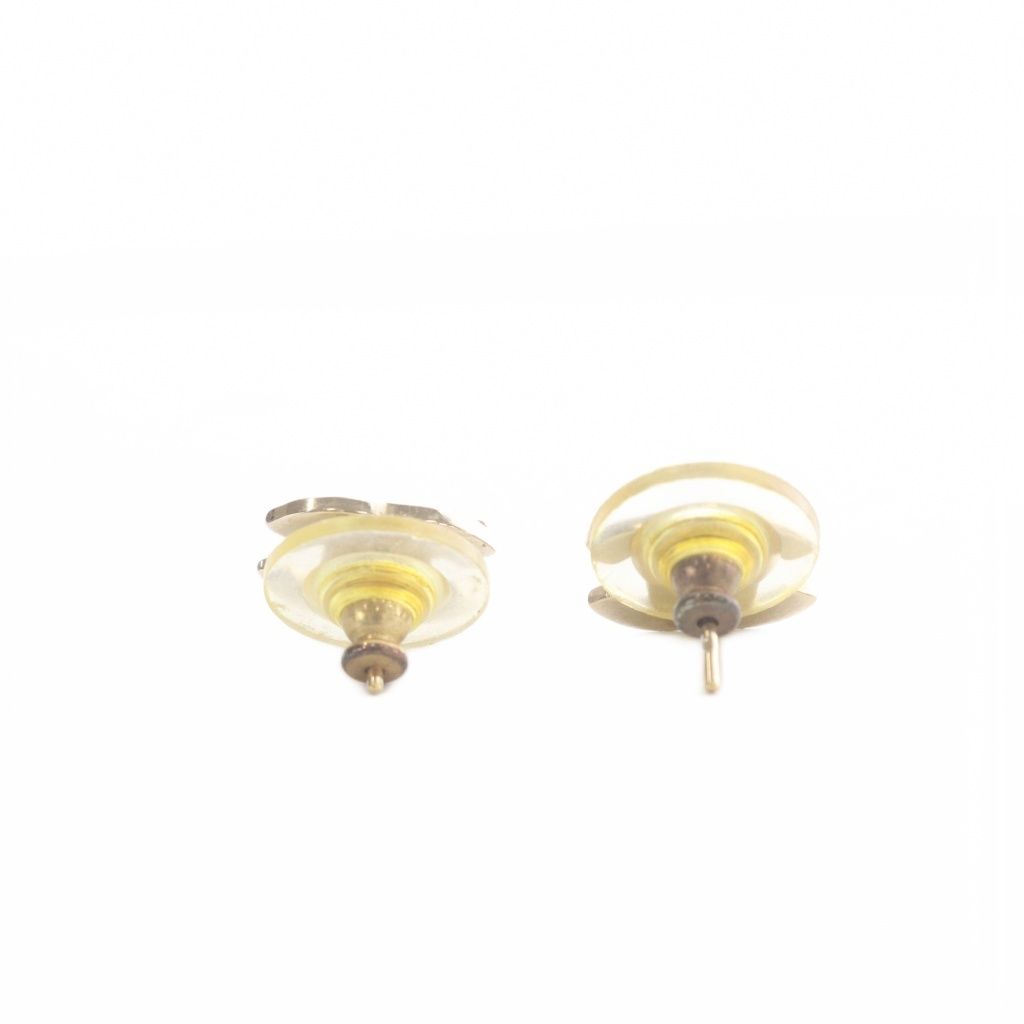 Chanel Rhinestone CC Logo Earrings Gold — view 6