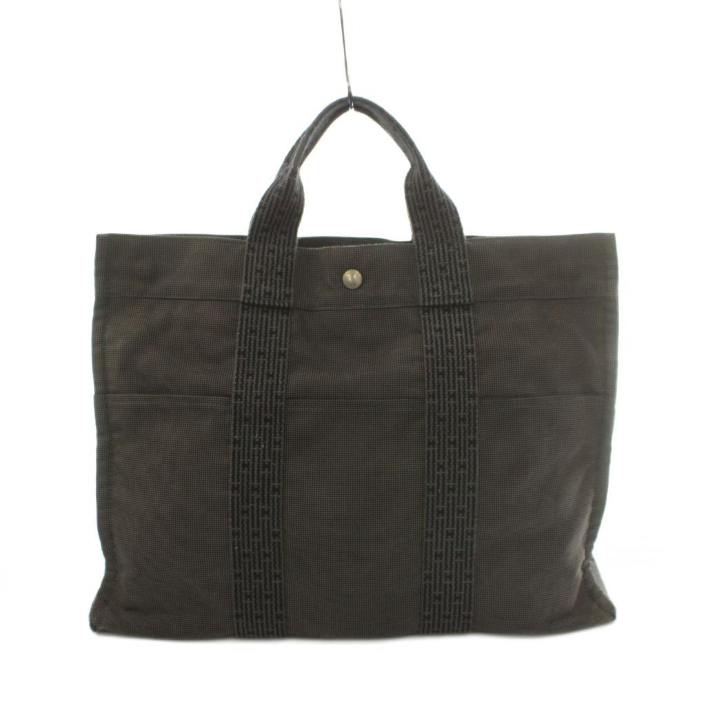 Hermes Her Line MM Tote Canvas Dark Gray