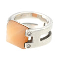 Hermes Medley Moonstone Diamond Ring 925 Sterling Silver