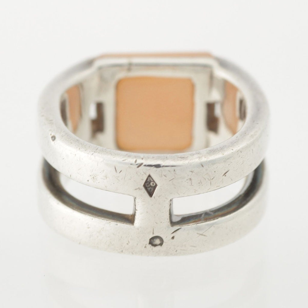 Hermes Medley Moonstone Diamond Ring 925 Sterling Silver — view 4