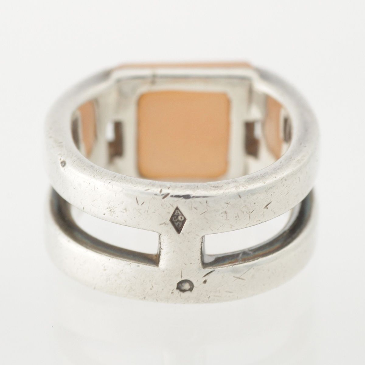 Hermes Medley Moonstone Diamond Ring 925 Sterling Silver — view 4