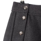 Chanel Wool CC Logo Alpaca Skirt Gray 34 — view 6