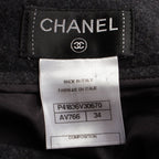 Chanel Wool CC Logo Alpaca Skirt Gray 34 — view 8