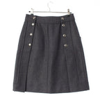 Chanel Wool CC Logo Alpaca Skirt Gray 34 — view 2