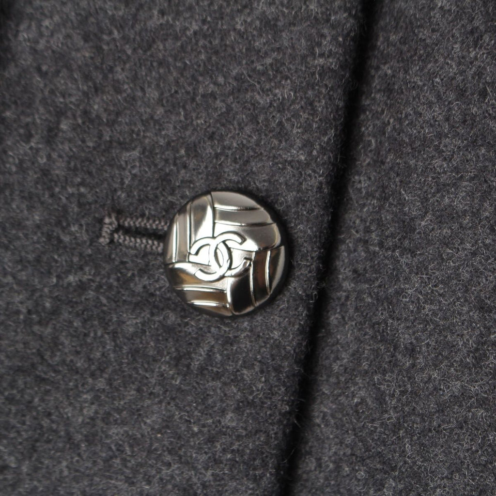 Chanel Wool CC Logo Alpaca Skirt Gray 34 — view 7