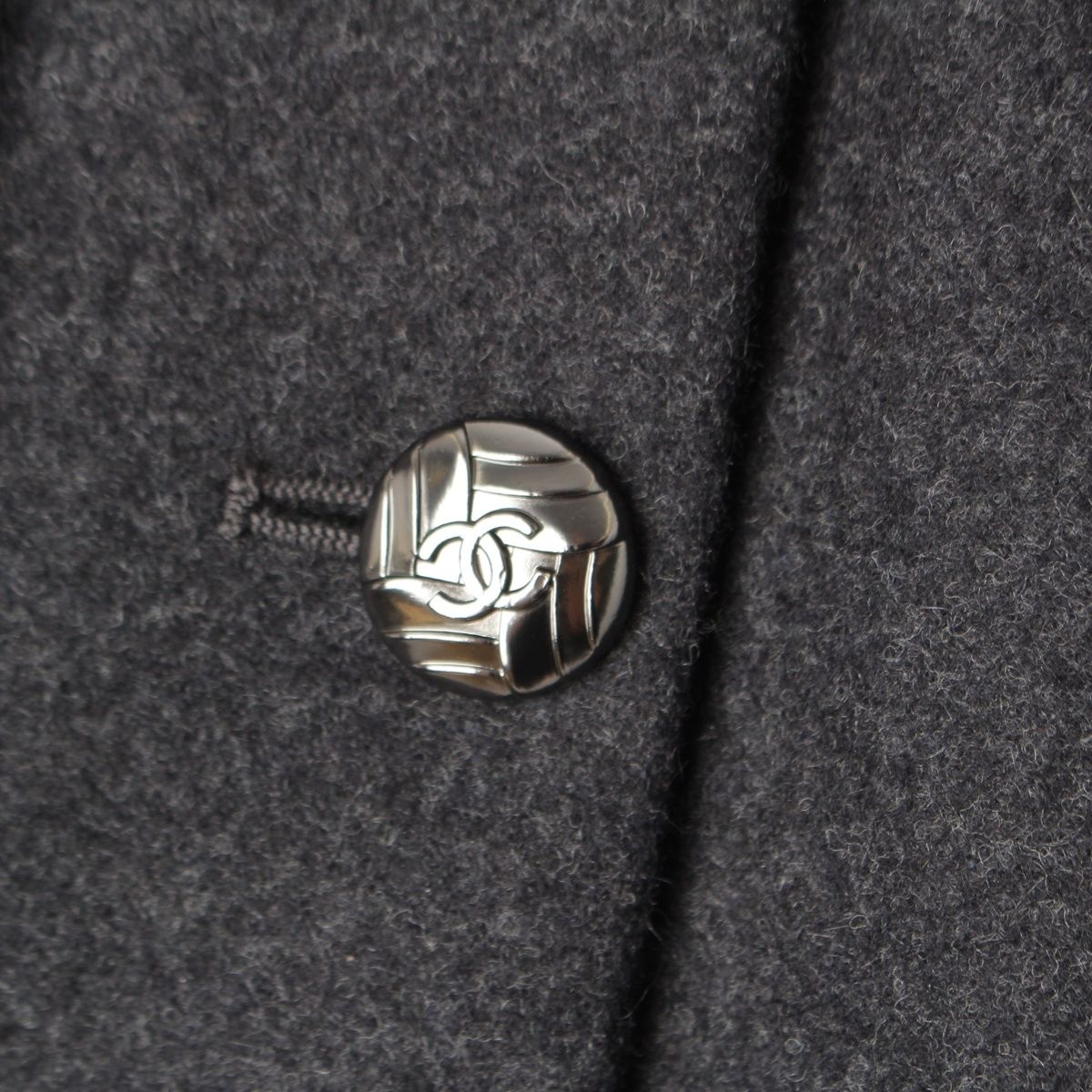 Chanel Wool CC Logo Alpaca Skirt Gray 34 — view 7