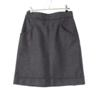 Chanel Wool CC Logo Alpaca Skirt Gray 34