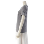 Chanel Cotton Lion Button Tweed Short Sleeve T-Shirt Gray 38 — view 3
