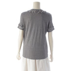 Chanel Cotton Lion Button Tweed Short Sleeve T-Shirt Gray 38 — view 4
