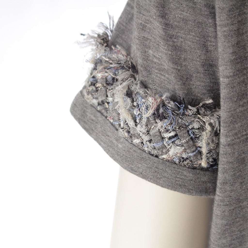 Chanel Cotton Lion Button Tweed Short Sleeve T-Shirt Gray 38 — view 6