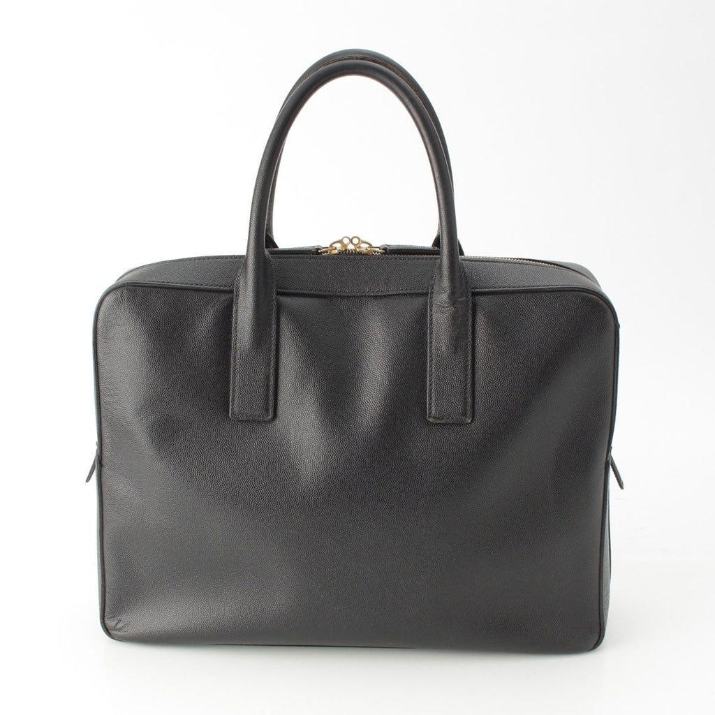 Saint Laurent Classic Museum Flat Leather Briefcase Black — view 4
