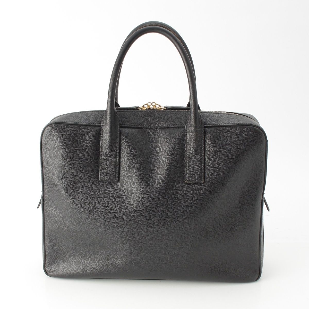 Saint Laurent Classic Museum Flat Leather Briefcase Black — view 4
