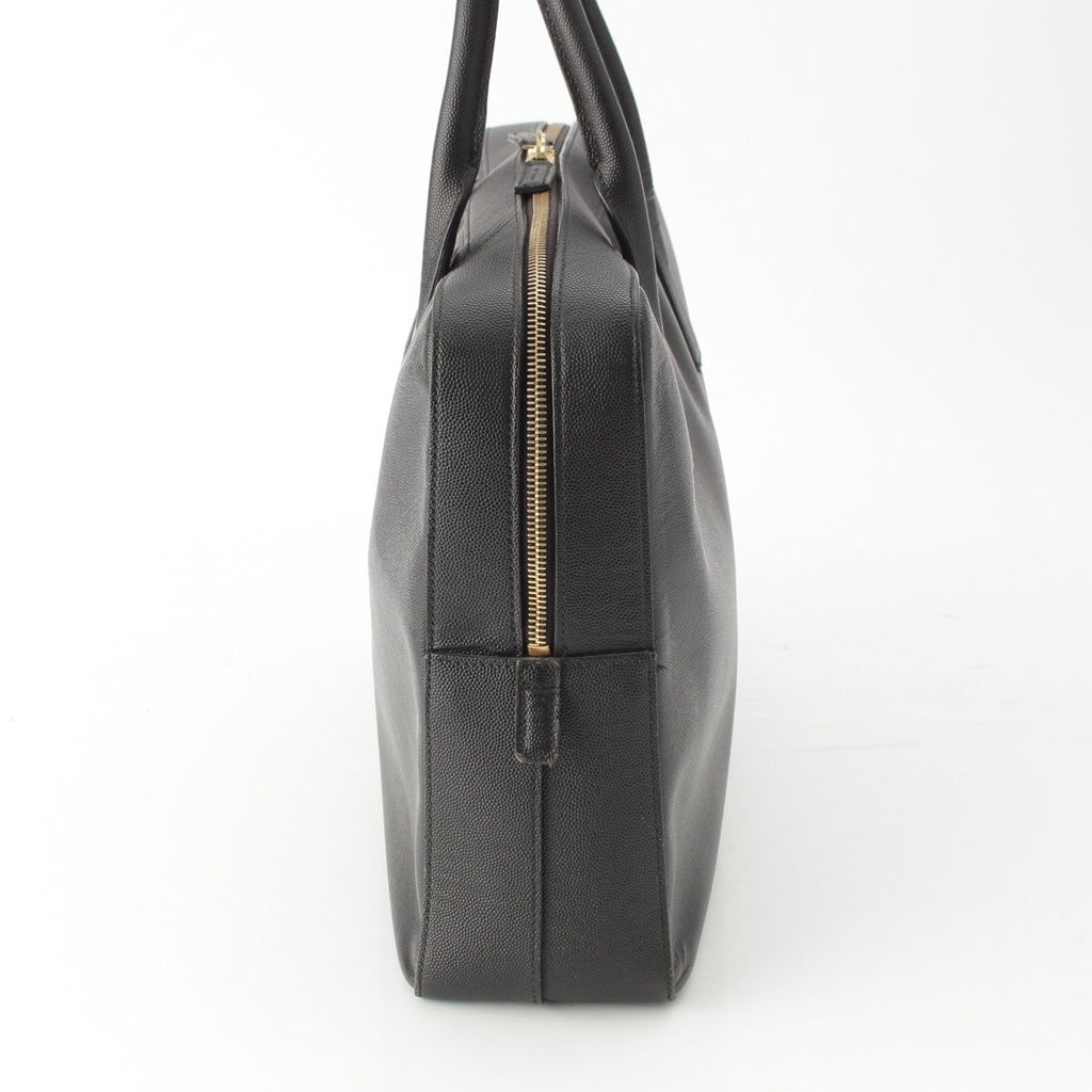 Saint Laurent Classic Museum Flat Leather Briefcase Black — view 3