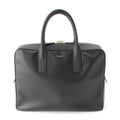 Saint Laurent Classic Museum Flat Leather Briefcase Black