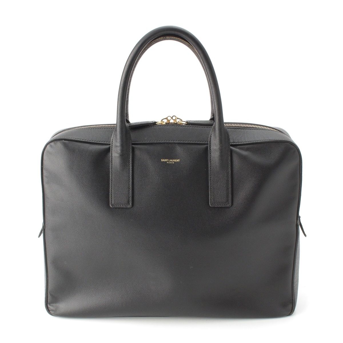 Saint Laurent Classic Museum Flat Leather Briefcase Black