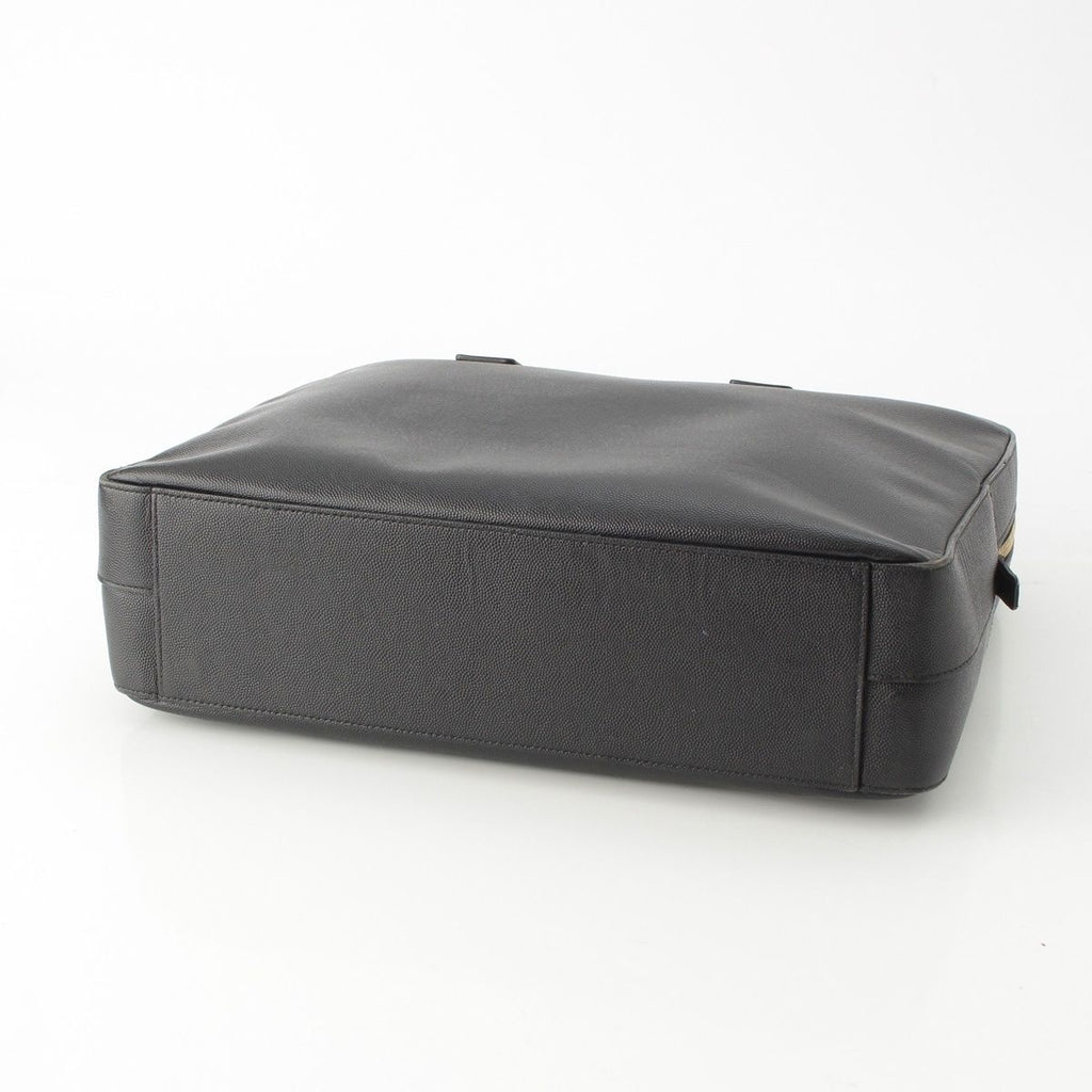 Saint Laurent Classic Museum Flat Leather Briefcase Black — view 5