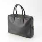 Saint Laurent Classic Museum Flat Leather Briefcase Black — view 2