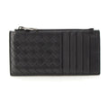 Bottega Veneta Leather Intrecciato Fragment Case Card Black